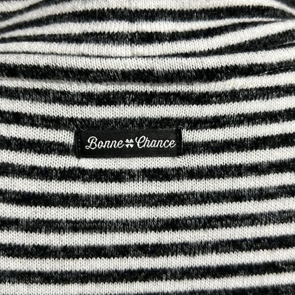 Lucky Brand Los Angeles top pull over striped black white Large FIRM on PRICE - Picture 7 of 9